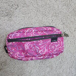 Brand New L.L. Bean Pink Swirl Zip Pouch